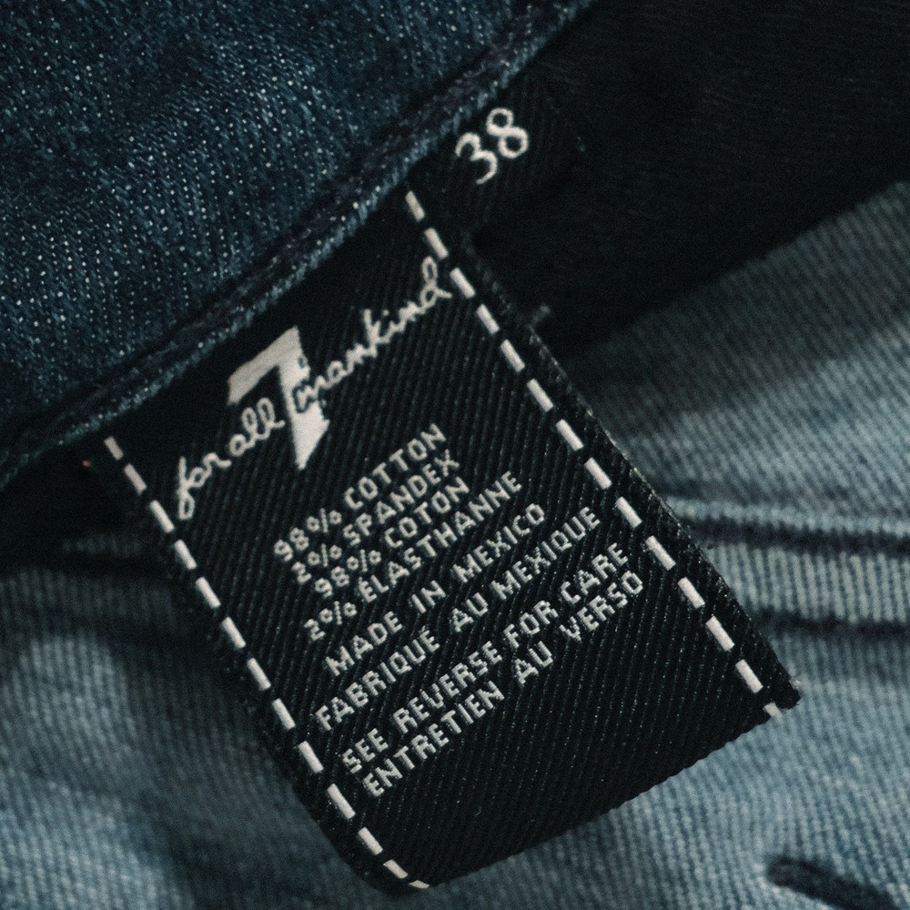 7 For All Mankind Slimmy Jeans Mens 38x32 Dark Wash Blue Denim - Picture 11 of 14